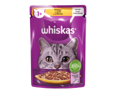 Visavertis šlapias ėdalas katėms su vištiena „Whiskas“ 85g