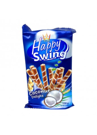Vaflių suktinukai su kokosų įdaru Happy Swing 150g