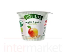 Ekologiškas jogurtas DOBILAS su obuoliais ir grūdais, 125g