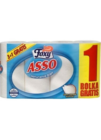Virtuvinis rankšluostis popierinis rankšluostis celiuliozė Foxy pakuotėje 4 vnt. baltas