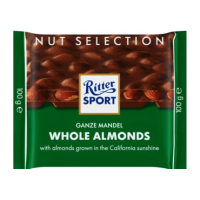 Pieninis šokoladas RITTER SPORT su neskaldytais migdolais, 100 g