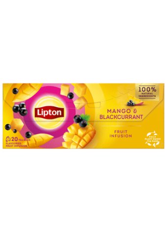 Vaisinė arbata LIPTON, mangų ir juodųjų serbentų skonio, 34 g