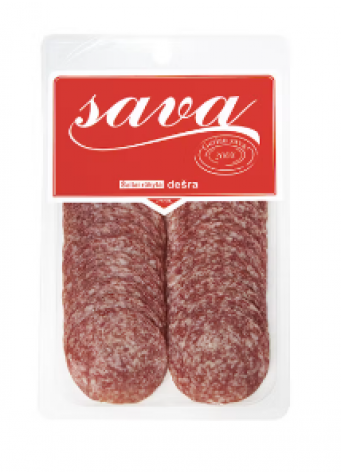 Šaltai rūkyta dešra SAVA, griežinėliais, II r,, 90g