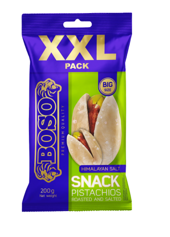 Pistacijos BOSO SNACK XXL skrudintos ir sudytos, 200g