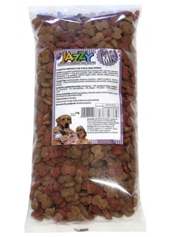 Sausas šunų ėdalas JAZZY Basic Mix, visavertis pašaras suaugusiems šunims, 1kg