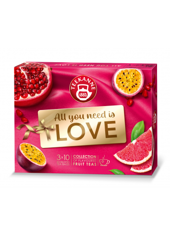 „Teekanne“ „All You Need is LOVE“ vaisių žolelių arbatos rinkinio dovanų dėžutė, 3 vnt. x 10 vnt.