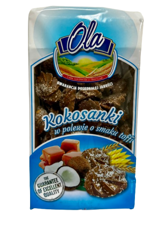 Trapios tešlos sausainiai su kokosų drožlėmis iririsų sk. glaistu OLA 500g