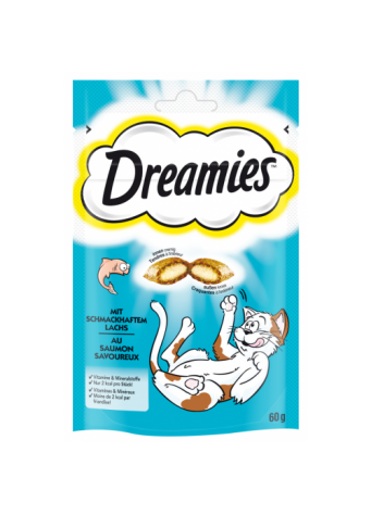 Skanėstai katėms Dreamies lašišos skoniu 60g