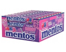 Mentos kramtomos dražės, uogų skonio, aviečių, juodųjų serbentų ir mėlynių skonio 37.5 g x 40vnt dėžė. 0,49€ vnt