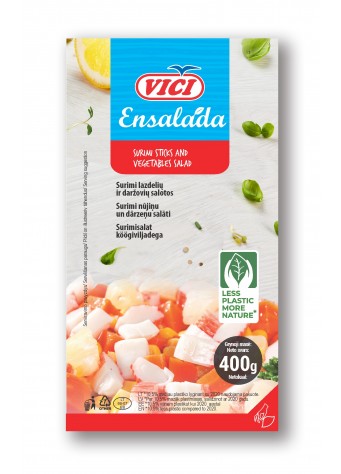Krabų lazdelių salotos su daržovėmis 400g