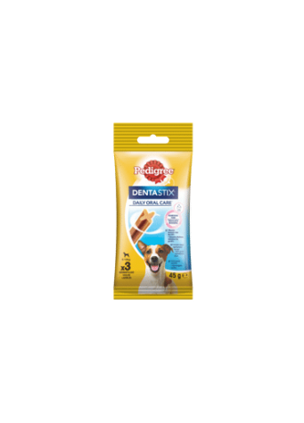Mažų veislių šunų skanėstai PEDIGREE DENTASTIX, 3 vnt., 45 g