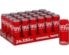 Gazuotas gėrimas COCA-COLA, 330ml x 24vnt dėžė. 0,75€ - vnt