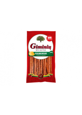 K. r. GIMINIŲ KABANOSI lazdelės, klasikinio skonio, I r., 100 g