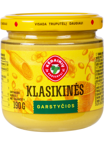 Klasikinės garstyčios KĖDAINIŲ KONSERVAI, 190 g