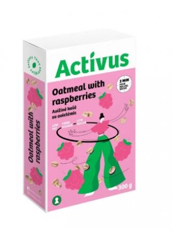 Avižinių dribsnių košė ACTIVUS (su avietėmis), 300g