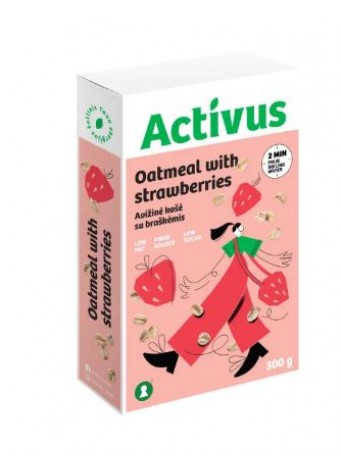 Avižinių dribsnių košė ACTIVUS (su braškėmis), 300g