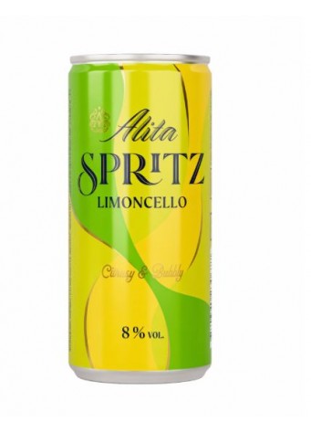 Gazuotas aromatizuotas vyno kokteilis ALITA Spritz Limoncello 0.2l 8.0%