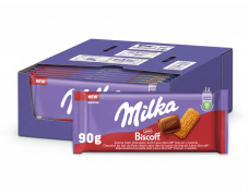 Pieninis šokoladas MILKA BISCOFF, 90 g x 24 vnt dėžė. 1.39€ -  vnt