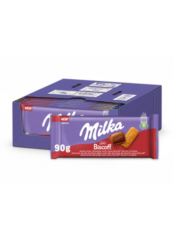 Pieninis šokoladas MILKA BISCOFF, 90 g x 24 vnt dėžė. 1.39€ -  vnt