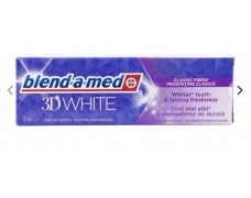 BLEND A MED 3D WHITE CLASSIC FRESH dantų pasta, 75 ml