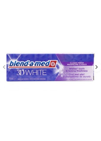 BLEND A MED 3D WHITE CLASSIC FRESH dantų pasta, 75 ml