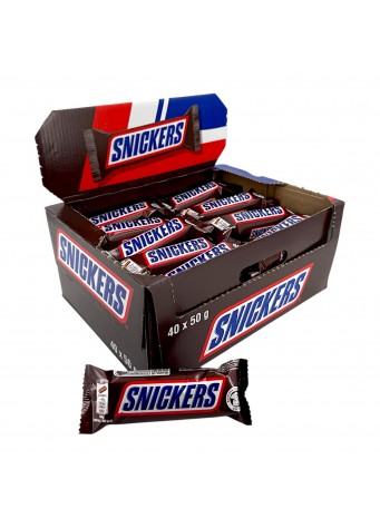 Šokoladinis batonėlis SNICKERS, 50g x 40vnt. 0,73€ - vnt