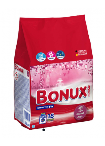 Skalbimo milteliai Bonux Radiant Rose 18sk, 1.17 kg