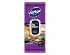 Buitinės drėgnos servetėlės Vortex mediniams ir plastikiniams paviršiams 48vnt