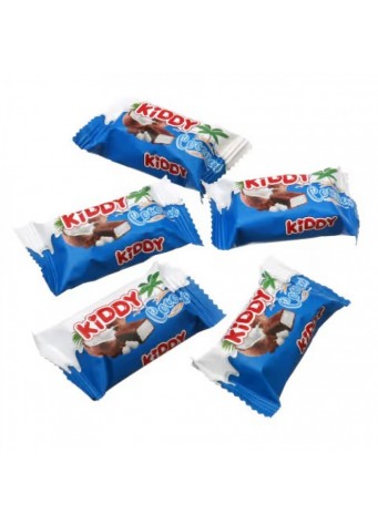 PIENINIU ŠOKOLADU GLAISTYTI SALDAINIAI SU KOKOSAIS „KIDDY COCONUT“, 100G
