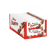 Vaflinis batonėlis KINDER BUENO su šokoladu, 43g x 30 vnt dėžė. 0.85€ vnt 