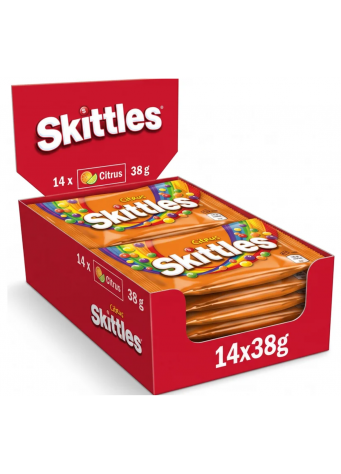 Kramtomieji saldainiai SKITTLES CITRUS 38 g x 14vnt dėžė. 0,49€ - vnt