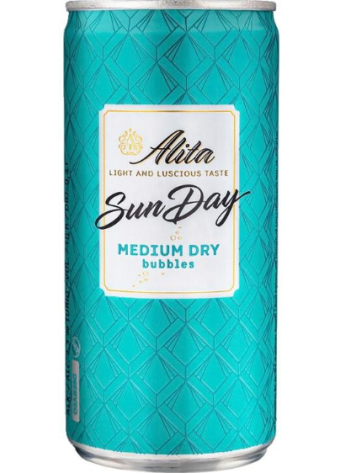 PUTOJANTIS VYNAS ALITA SUNDAY MEDIUM DRY BUBBLES, 0,2 l