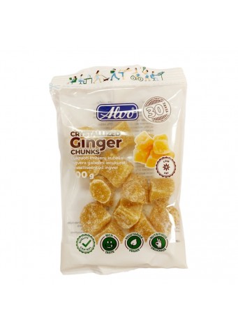 Džiovinti imbiero kubeliai, 100g cukruoti