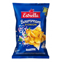 Bulvių traškučiai ESTRELLA rietinės ir svogūnų skonio 180g