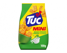 Krekeriai TUC MINI, grietinės ir svogūnų skonio, 100 g
