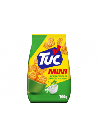 Krekeriai TUC MINI, grietinės ir svogūnų skonio, 100 g