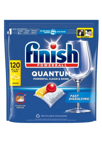 Indaplovių kapsulės FINISH POWERBALL QUANTUM ALL IN 1, 120 vnt.