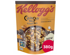 Dribsniai KELLOGG'S CRUNCHY NUT GRANOLA CHOCO, 380 g