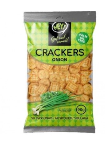 Kvietiniai krekeriai HEY su svogūnais, 90g