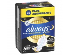 Higieniniai paketai Always Ultra Secure Night Extra Size 5, 32 vnt.