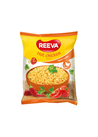 Greitai paruošiami makaronai REEVA, aštrios vištienos skonio 60g