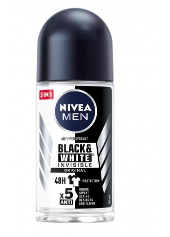 NIVEA BLACK&WHITE FRESH rutulinis antiperspirantas vyrams, 50 ml