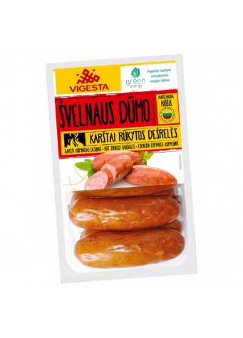 Karštai rūkytos dešrelės Švelnaus dūmo, 450g Vigesta