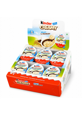 Kinder Creamy Milky & Crunchy 19g x 24 vnt dėžė. 0,59€ - vnt.