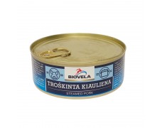 "Biovela" Konservuota troškinta kiauliena 240g