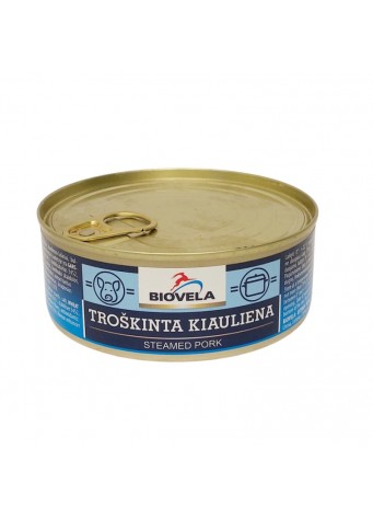 "Biovela" Konservuota troškinta kiauliena 240g