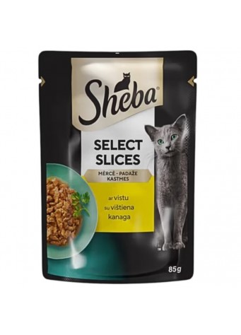 Konservuotas ėdalas katėms SHEBA su vištiena 85g