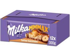 Pieninis šokoladas MILKA TOFFEE WHOLENUT, 300 g x 12vnt dėžė. 3,79€ - vnt