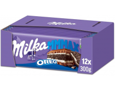 Pieninis šokoladas MILKA su OREO sausainių gabaliukais, 300 g x 12 vnt dėžė. 3,79€ - vnt