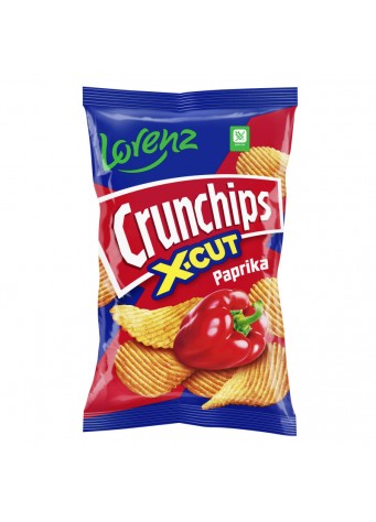 Paprikos skonio bulvių traškučiai Crunchis X-Cut Lorenz, 130g